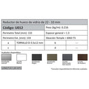 Reductor Hueco 22 mm a 10 mm. Espesor 1.25 mm. Largo 5.85 mts. Acabado Lacado Gris Oscuro Texturizad