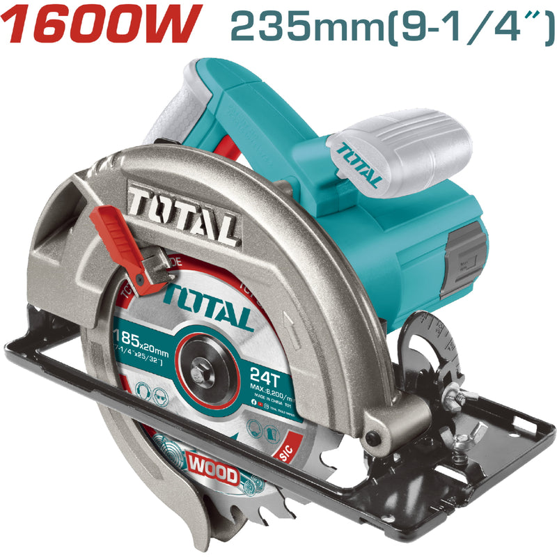 Sierra Circular1600W 5000rpm Diam. Hoja: 0.78" Corte a 45º y 90º Cortadora de disco