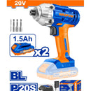 Llave impacto dado hexagonal 1/4". 20V. Brushless sin escobillas. 170NM. 2 baterías y 1 cargador