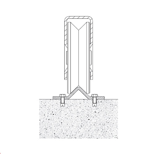 Riel V para atornillar a piso, para porton corredizo.