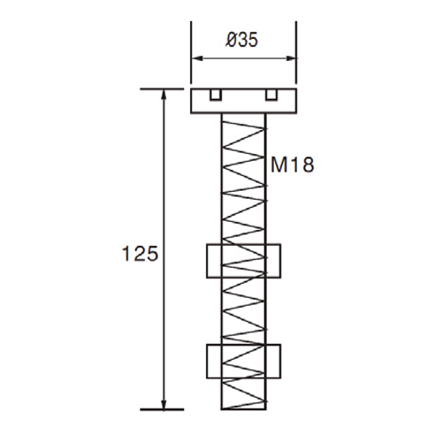 Tornillo para anclaje de araña sencillo. Satinado.