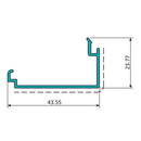 Cierre Pilastra. Espesor 1.2 mm. Largo 5.85 mts. Acabado Lacado Gris Oscuro Texturizado. (D3-P1-A1-0