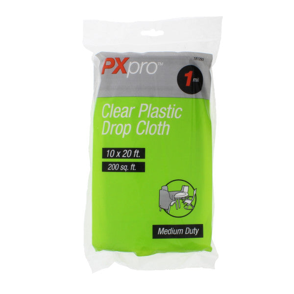 Lona protectora de plástico transparente de 10 x 20 pies