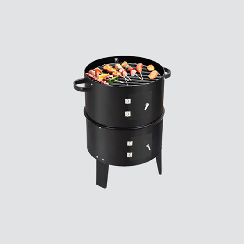 Barbacoa ahumadora cilindrica portatil