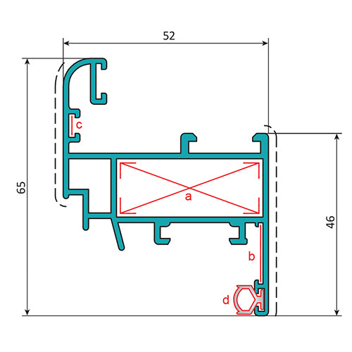 Hoja Ventana Abatible 52x65 mm. Espesor 1.4 mm. Largo 5.85 mts. Acabado Lacado Gris Oscuro Texturiza