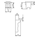 Cierre perimetral manual de tornillo oculto. Funciona con cilindro y llave. Incluye gancho y recibir