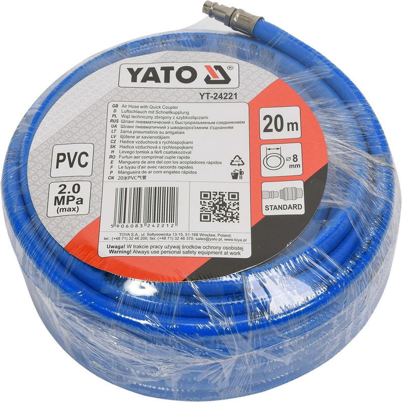 Manguera De Aire De Pvc Con Acoplamiento 8 Mm X 20 M