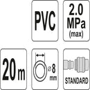 Manguera De Aire De Pvc Con Acoplamiento 8 Mm X 20 M