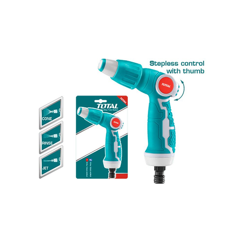 Pistola Boquilla para manguera de Agua 3/4" de plástico Ajustable a 3 vias.