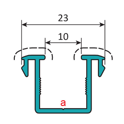 Reductor Hueco 22 mm a 10 mm. Espesor 1.25 mm. Largo 5.85 mts. Acabado Lacado Blanco.