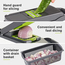 Cortador picador de vegetales y frutas con recipiente de almacenamiento rallador rebanador