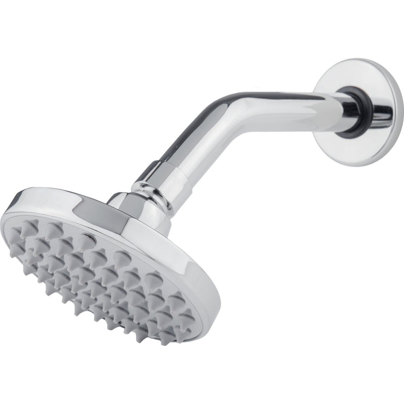 Ducha Regadera de plato 4" con brazo y chapetón. Cuerpo en latón