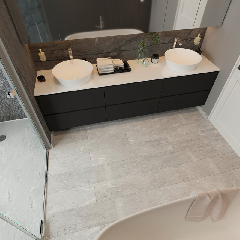 Piso SPC Beige Stone 1524 x 228 x 5.5 mm con IXPE 6 pc. pack 2.1 m2