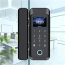 Cerradura electronica de huella dactilar, tarjeta y codigo sin saques al vidrio. 10-12 mm acabado p