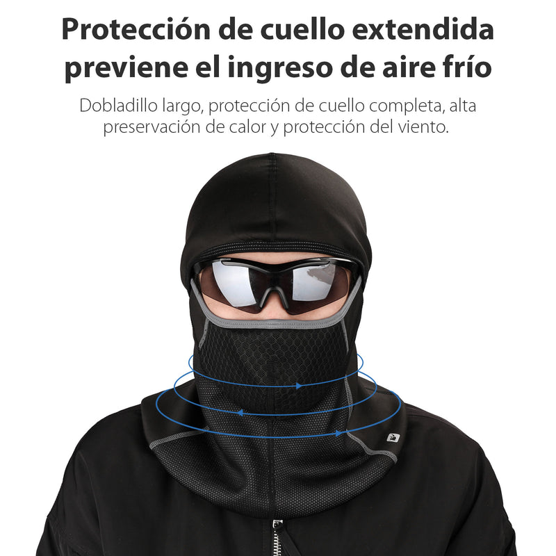 Balaclava para absorber sudor en moto / bicicleta negra. Rhinowalk