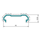 Tapa Final Sin Felpa Marco 45 mm. Espesor 1.4 mm. Largo 5.85 mts. Acabado Lacado Madera Texturizado.