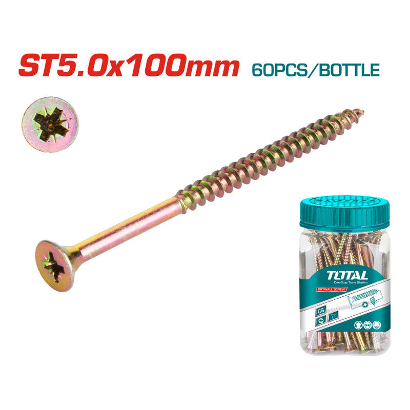 (60 unidades) Tornillo para aglomerado ST5.0x100mm estrella Pozidriv cónica.