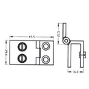 Bisagra muro-vidrio para vitrinas 6-8mm (par) (C-C3010B-06M/GW/90).
