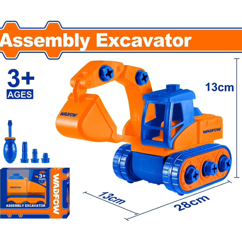 Juguete Excavadora para Niños. Desmontable. Edades de 3 años+. Fácil montaje. Incluye accesorios.