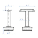 Soporte Poste-Corremanos Fijo para tubo de 42.4mm.