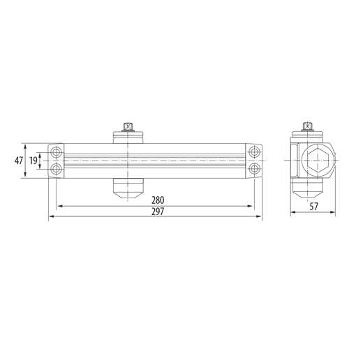 Cierrapuertas para 95a140 cm (40~150kg).Fuerza EN3~EN6 variable (5años)