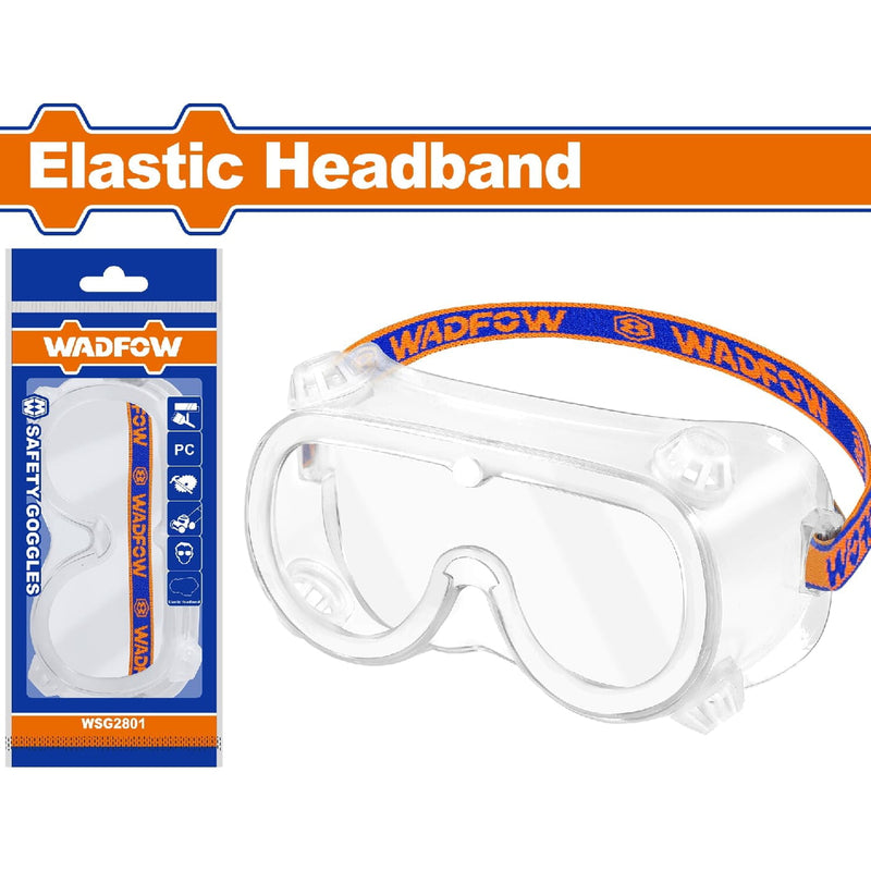 Lentes de seguridad transparentes cerrados. Diadema elástica. Flexible y liviano.