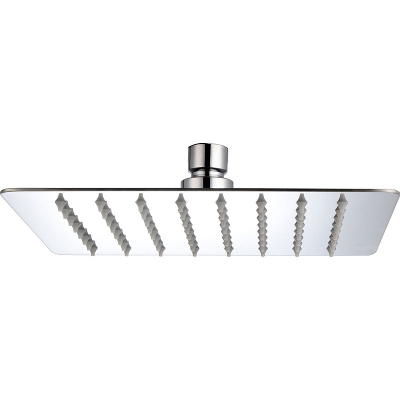 Regadera ducha de plato cuadrada de 8” sin brazo y chapetón. Cuerpo en acero inoxidable 304