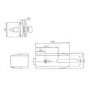 Cerradura de manigueta con recibidor. Brillante