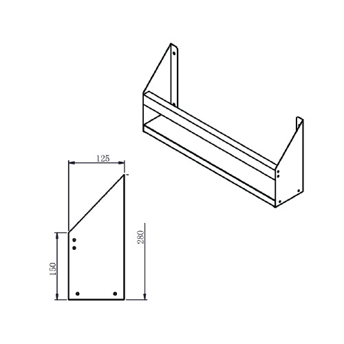 Single speed rail. 60cm x 12.5 cm x 28 cm