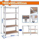 Estante de almacenamiento ajustable 5 niveles. 1800x900x400mm. Carga:175Kg. Acero MDF. estanteria Arma rapido rack de repisas