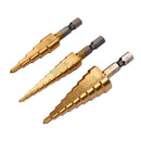 Juego 3pcs de brocas conicas escalonadas