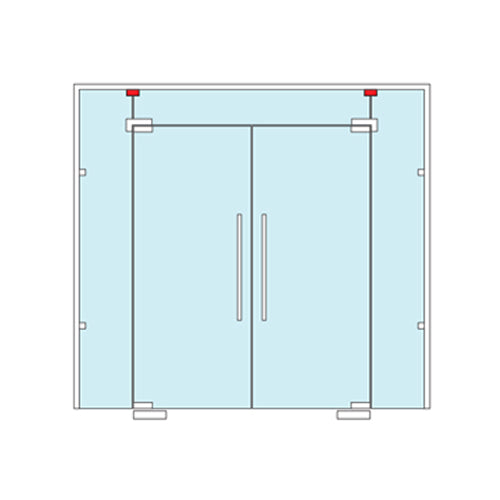conector doble para vidrio muro. satinado. (Se vende por unidad)