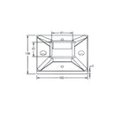 Placa Cuadrada de anclaje para soldar de 40x40mm.