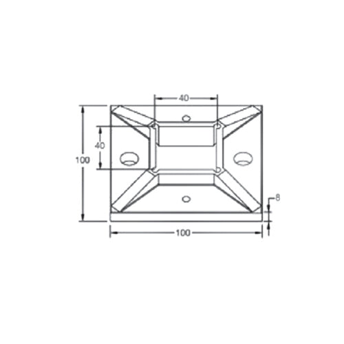 Placa Cuadrada de anclaje para soldar de 40x40mm.