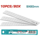 Juego de cuchillas 10Pcs, Tamaño: 9X80MM, para exactos