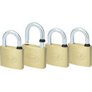 Juego de 4 candados latón gancho corto 40mm Lock