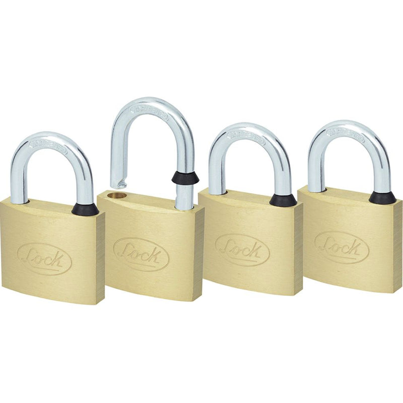 Juego de 4 candados latón gancho corto 40mm Lock