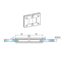Bisagra de ducha 180 grados Aleacion ZAMAC. Economica Acabado Brillante. Vida util 2-3 años