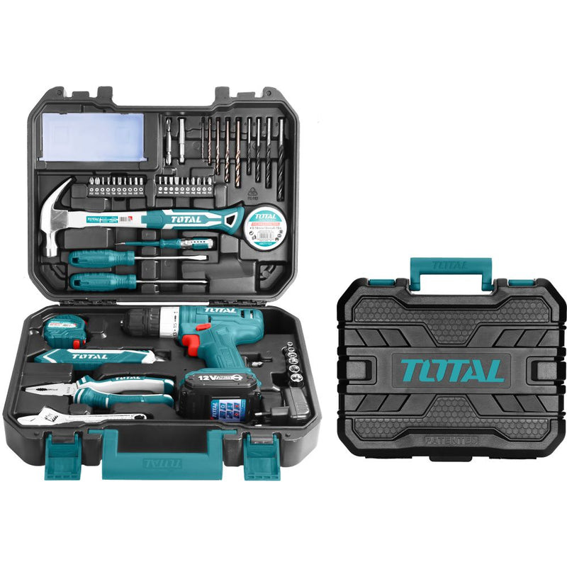 Juego drill inalambrico de 127 herramientas en maletín de uso doméstico