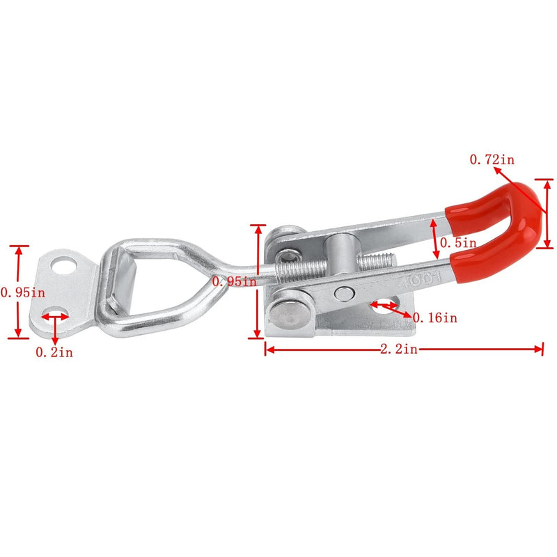 Abrazaderas de palanca con Tornillo de tension ajustable. Longitud Max. 4"/10mm (Juego de 6 piezas)