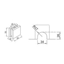 Conector sencillo vidrio muro para fachadas. Acabado Satinado. (se vende por unidad).