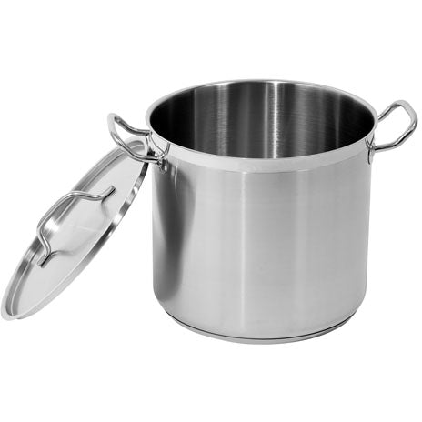 Olla Profunda Con Tapa De Acero Inoxidable (Tamaño: 28 X 25 Cm, Capacidad 15.4 L)