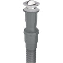 Trampa plástica flexible para lavamanos con desague con tapa tipo moneda y con rebosadero, incluye