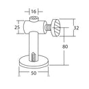 Conector muro vidrio regulable.