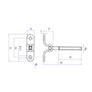 Soporte roscado para atornillar a muro. rosca derecha 316.