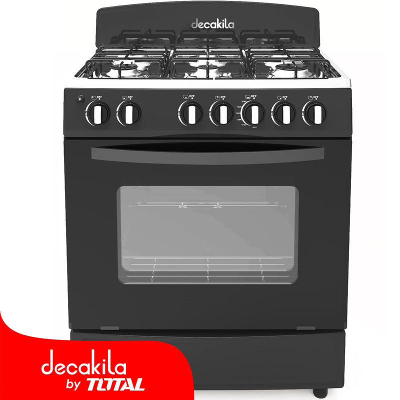 Estufa 30" a gas con horno 50L con 6 quemadores para cocina