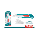 Exacto. Incluye (3) cuchillas de 18 mm x 100 mm.