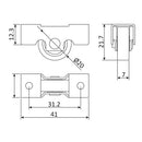 Rueda para ventana corredera VC. Cuerpo metálico y rueda de nylon de 20 mm. No regulable.