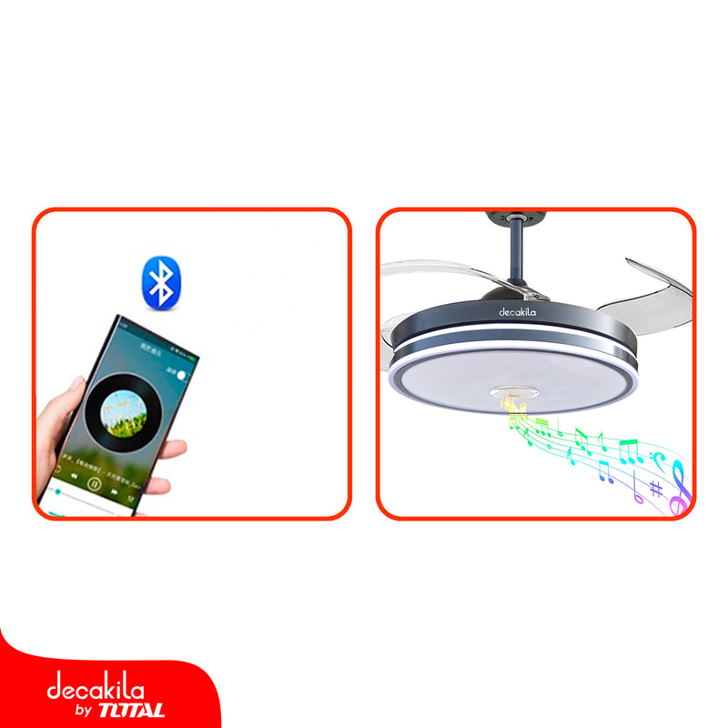 Abanico de Techo con lámpara 3 en 1 y bocina bluetooth