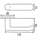 Manija para barra antipánico MK-02 /01. Color silver incluye cilindro y 2 llaves.